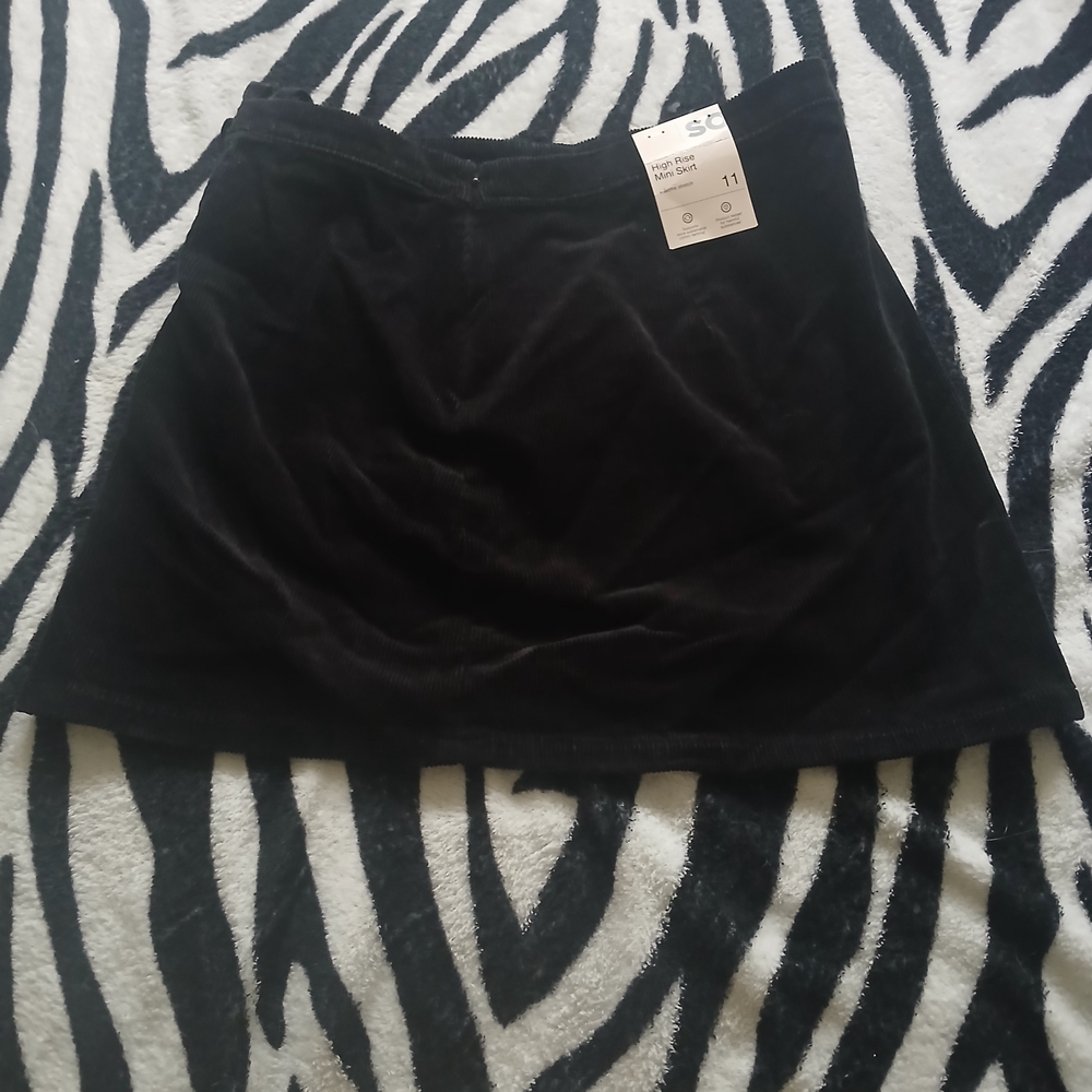 Black Velvet Mini Skirt